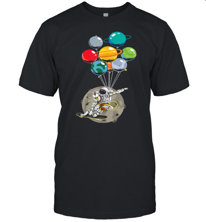 Weltraum Universum Mond Skater Planet Ballon Astronaut  Classic Men's T-shirt