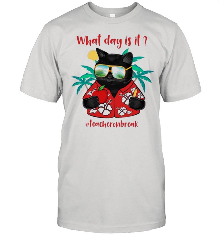 Black cat what day is it teacheronbreak shirt Classic Men's T-shirt