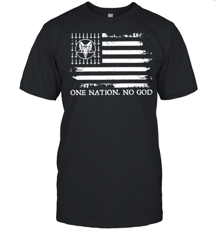 Satan one nation no God American flag shirt Classic Men's T-shirt
