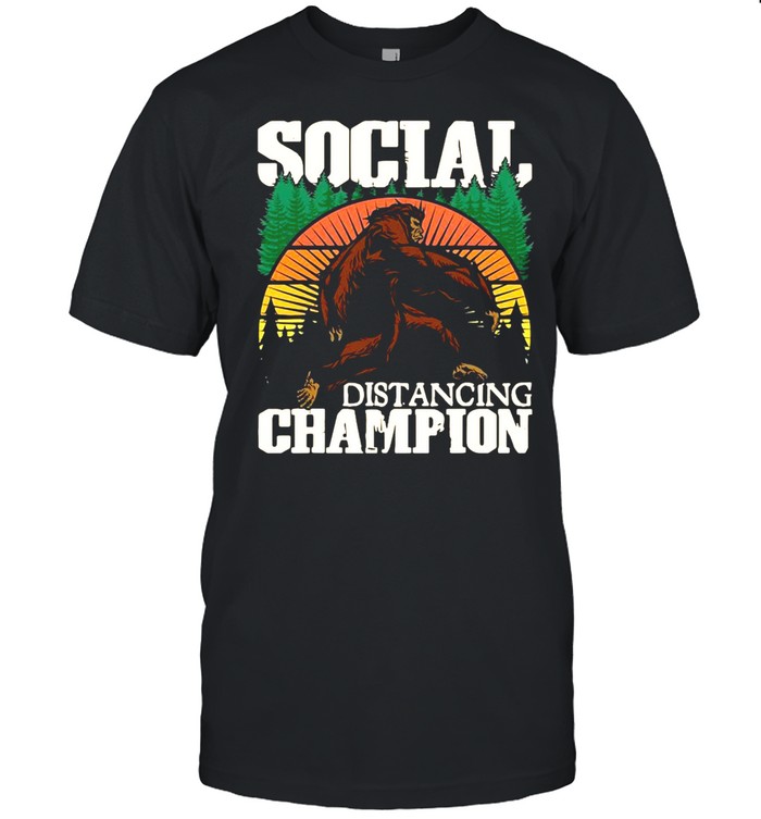 Funny Bigfoot Sasquatch Social Distancing Champion T-shirt Classic Men's T-shirt