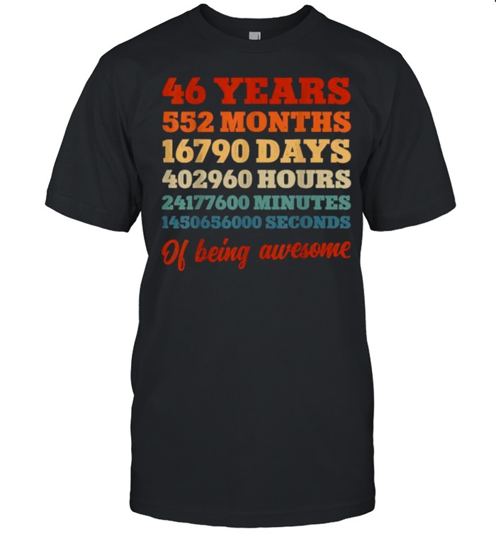 46 Years 552 Months 16790 Days 402960 Hours Of Being Awesome  Classic Men's T-shirt