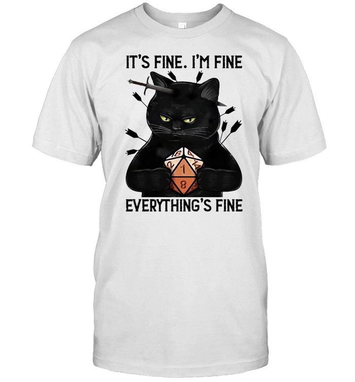 Black Cat Dungeon Its Fine Im Fine Everythings Fine shirt Classic Men's T-shirt