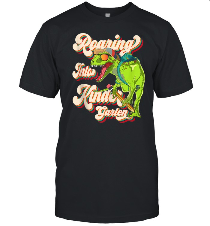 Roaring into kindergarten Dinosaur T Rex Back to School shirt Classic Men's T-shirt