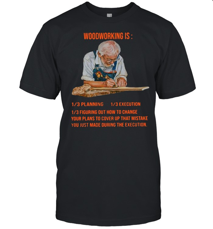 Carpenter Woodworking Is Planning Execution Figuring Out How To Change T-shirt Classic Men's T-shirt
