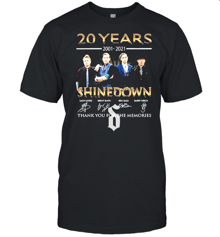 20 years 2001 shinedown thank you for the memories signatures shirt Classic Men's T-shirt