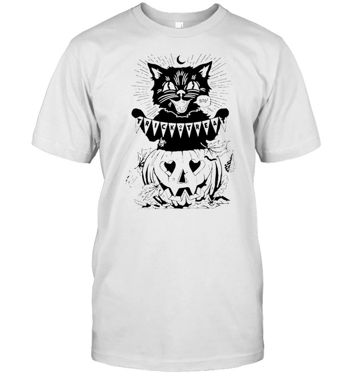 Cat Trick Or Treat Pumpkin Halloween T-shirt Classic Men's T-shirt