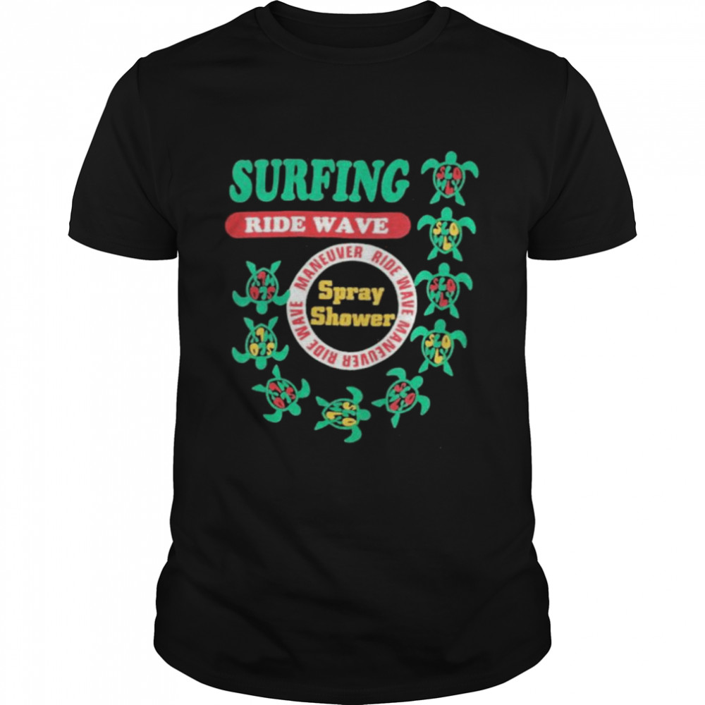 Turtle Surfing ride wave Spray Shower shirt Classic Men's T-shirt