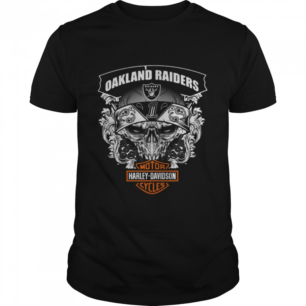 Oakland Raiders motor Harley Davidson cycles shirt Classic Men's T-shirt