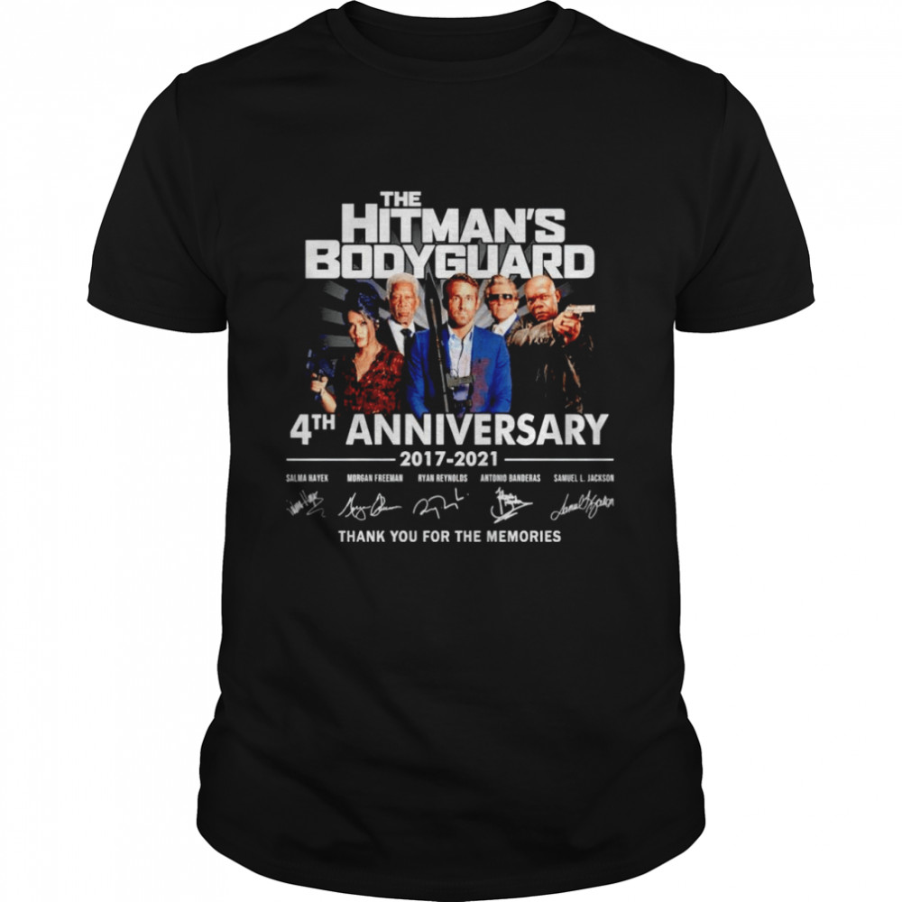 the Hitman’s Bodyguard 4th anniversary 2017 2021 thank you for the memories signatures shirt Classic Men's T-shirt