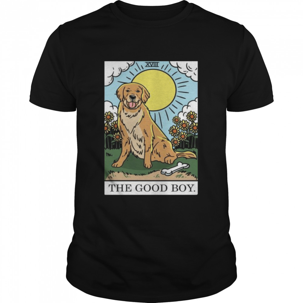 The Good Boy Golden Retriever Dog Tarotkarte Welpe  Classic Men's T-shirt
