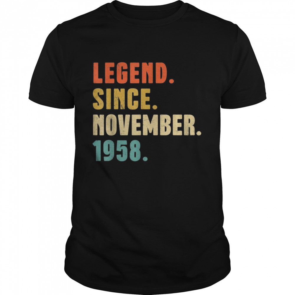 63 Year Old Legend November 1958 63rd Birthday  Classic Men's T-shirt