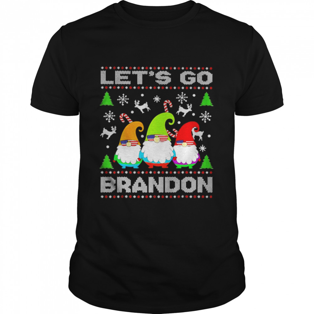 Gnomes Glasses lets go brandon ugly christmas shirt Classic Men's T-shirt