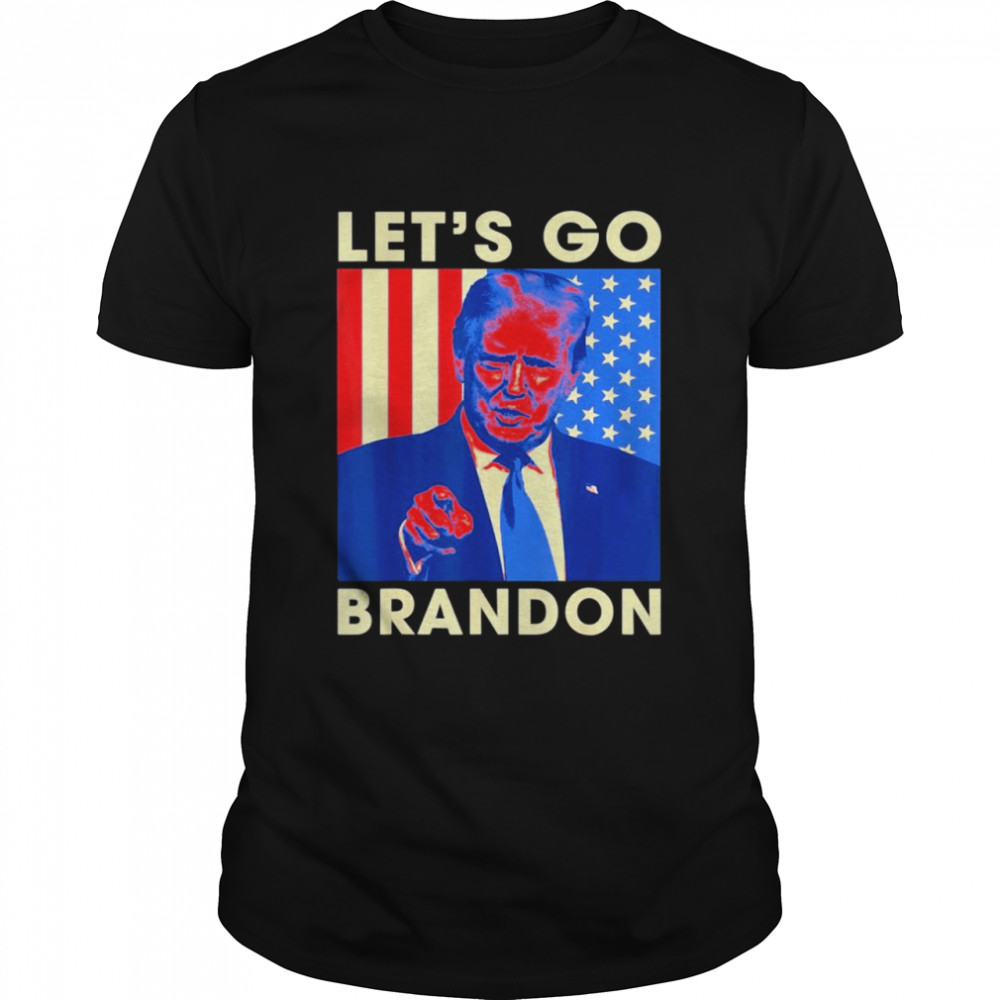 Let’s Go Brandon Trump And America Flag Anti Biden 2021 Style  Classic Men's T-shirt