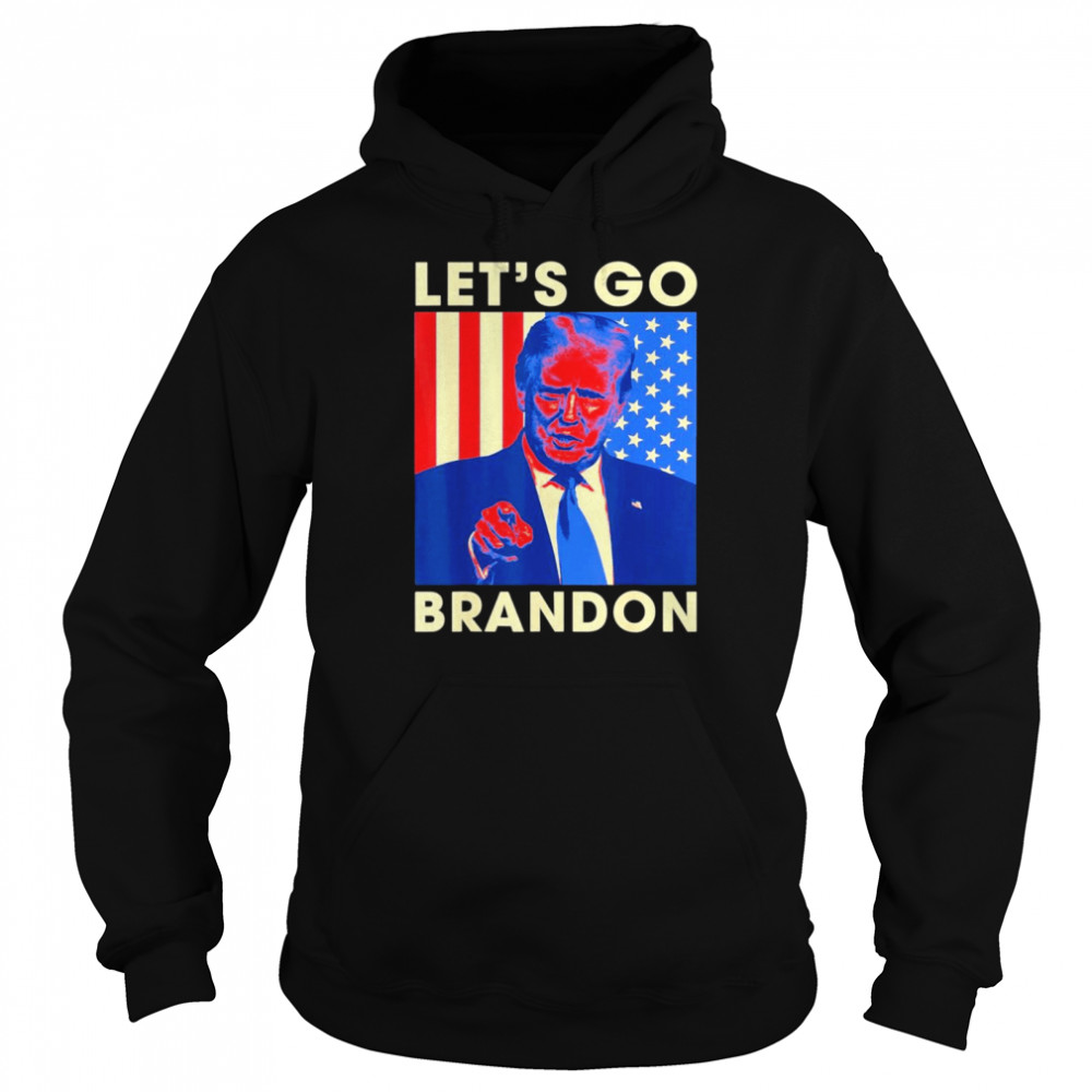 Let’s Go Brandon Trump And America Flag Anti Biden 2021 Style  Unisex Hoodie
