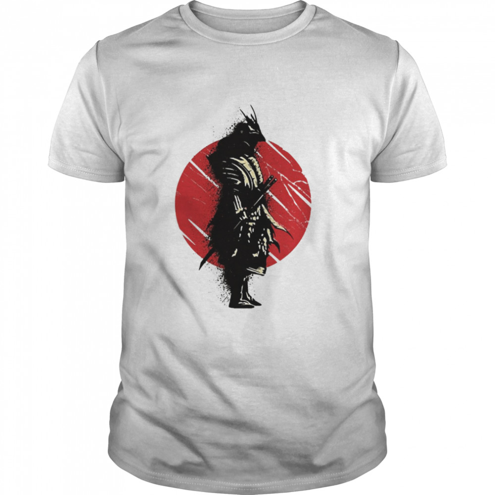 Japanese Samurai Ink Splatter Graphic  Classic Men's T-shirt