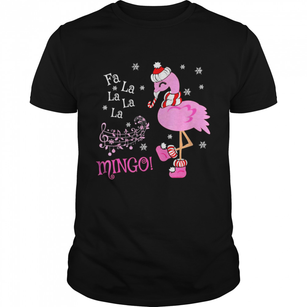 Santa Flamingo Fa La La La La Mingo Christmas  Classic Men's T-shirt