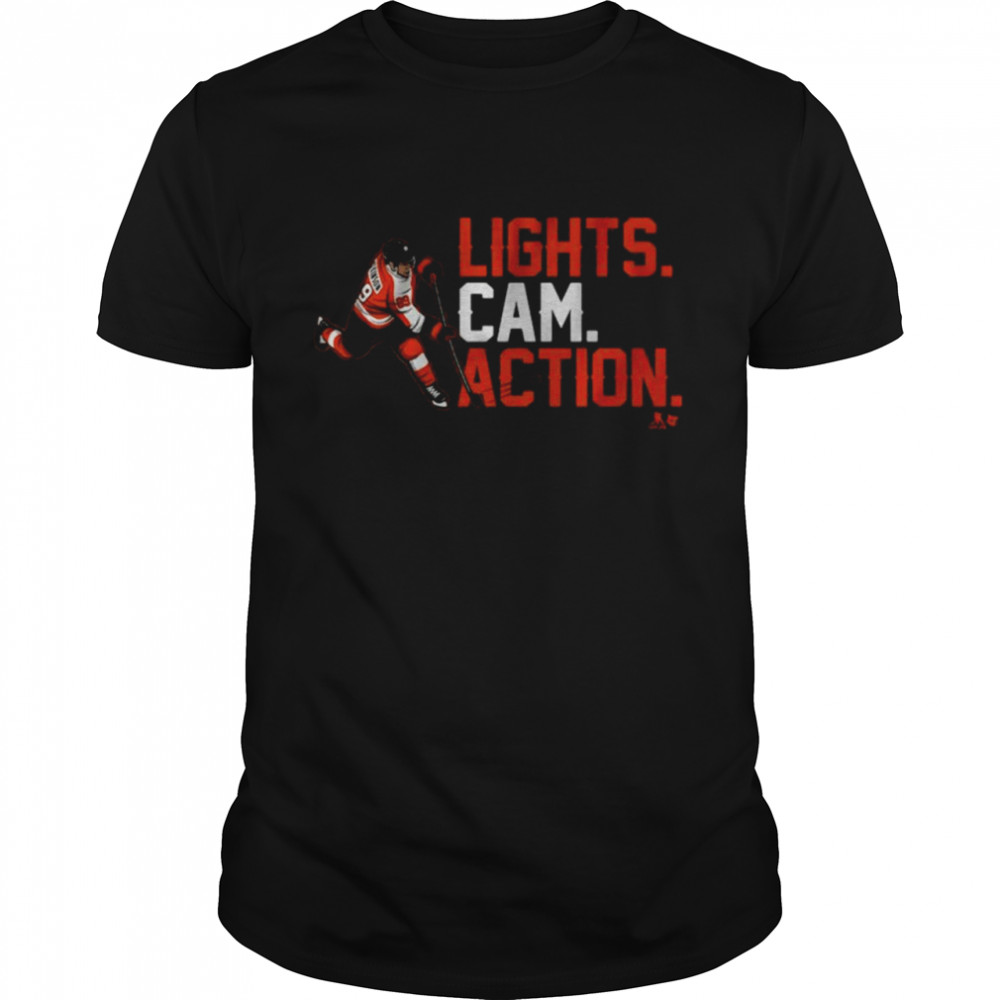 Cam Atkinson Lights Cam Action Philadelphia Flyers  Classic Men's T-shirt
