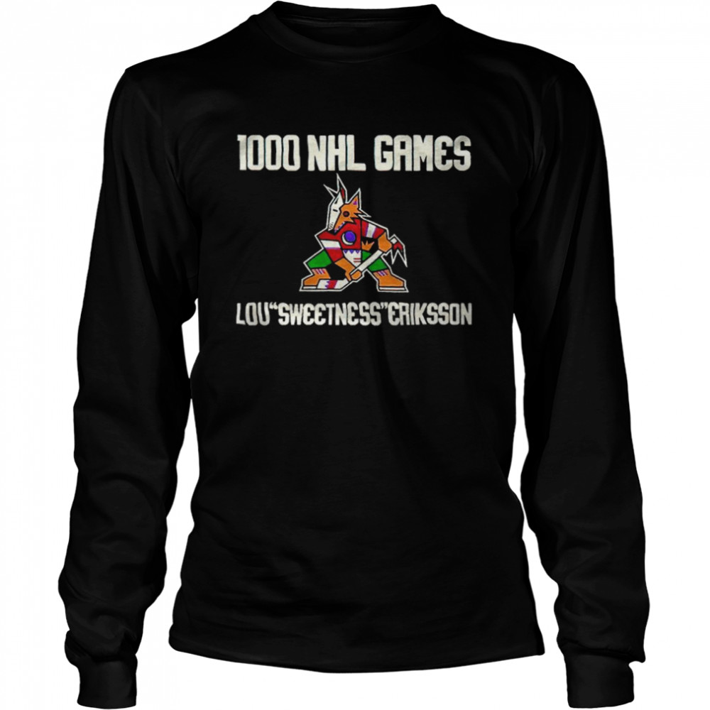 1000 NHL Games Loui Eriksson Arizona Coyotes T-shirt Long Sleeved T-shirt