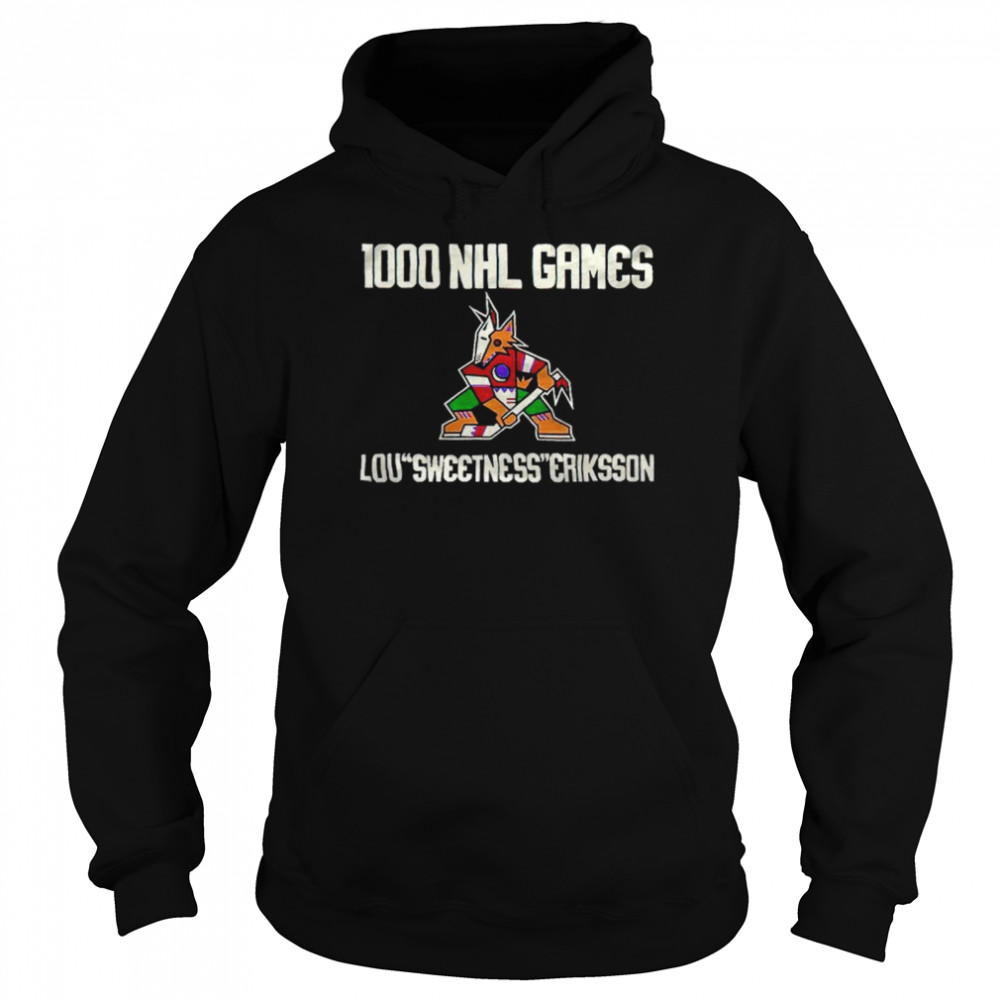 1000 NHL Games Loui Eriksson Arizona Coyotes T-shirt Unisex Hoodie