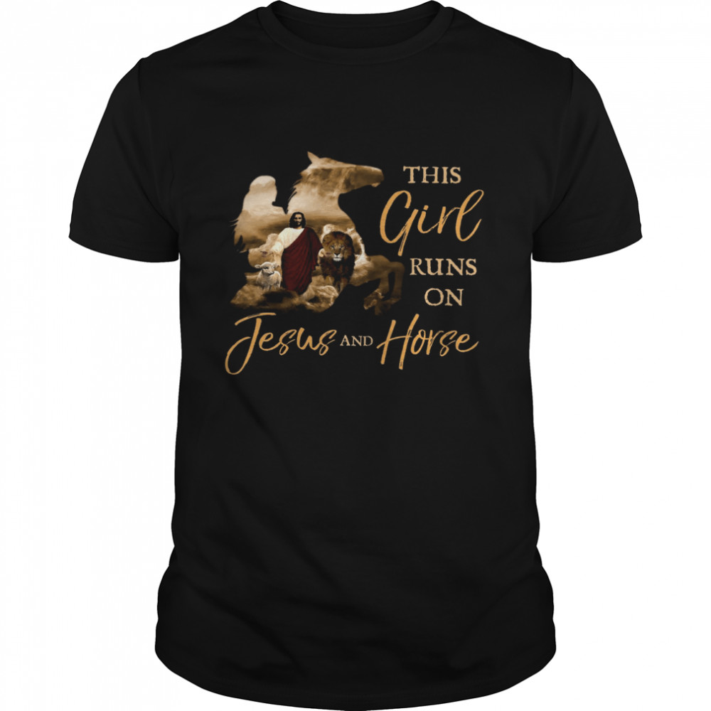This Girl Runs On Jesus And Horse  Classic Men's T-shirt