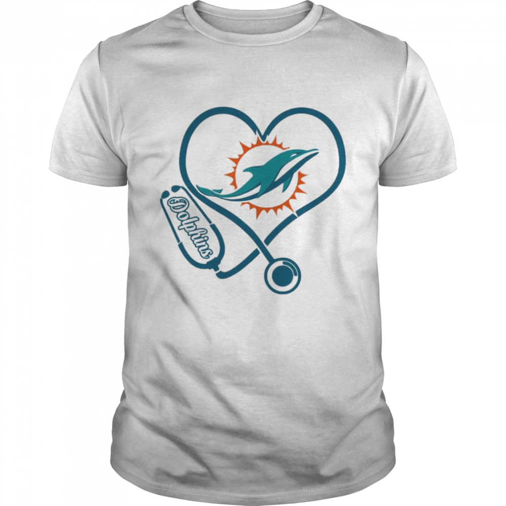 Nurse Love Miami Dolphins Heartbeat  Classic Men's T-shirt