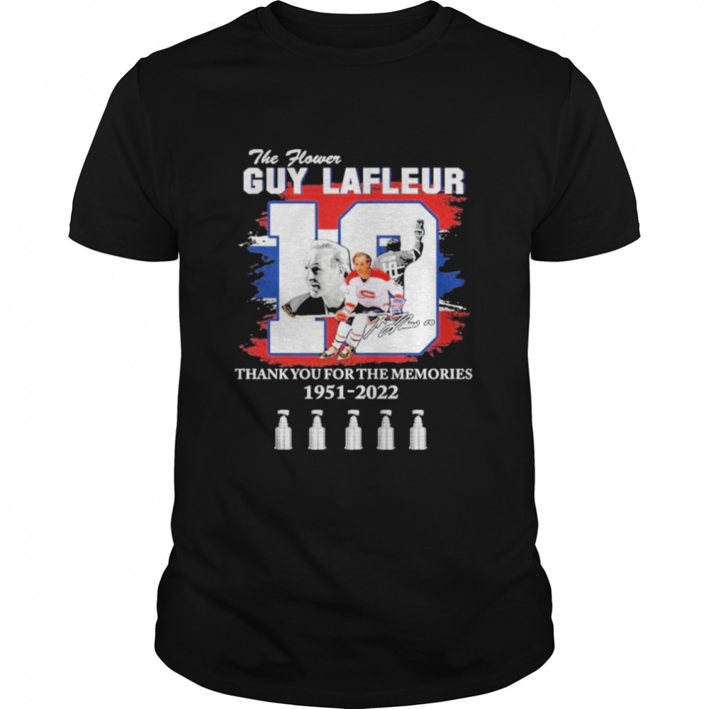 The Flower Guy Lafleur Montreal Canadiens Thank You For The Memories 1951 2022 Signautres  Classic Men's T-shirt