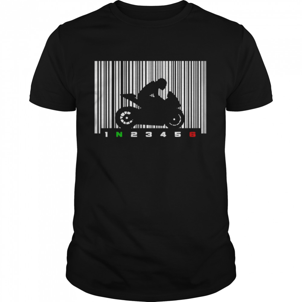 Barcode Motorcycle  Classic Men's T-shirt