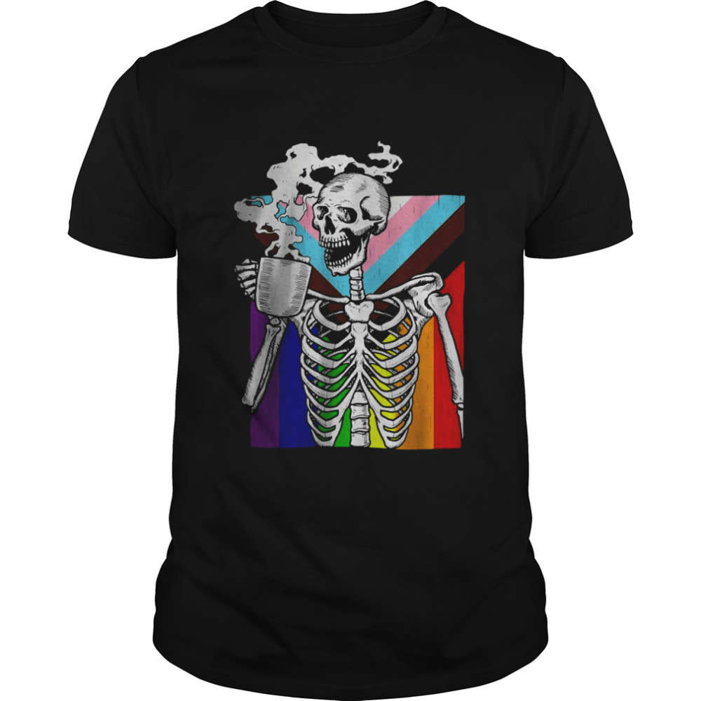 LGBT Skeleton Drink Coffee Gay transge T- Classic Men's T-shirt