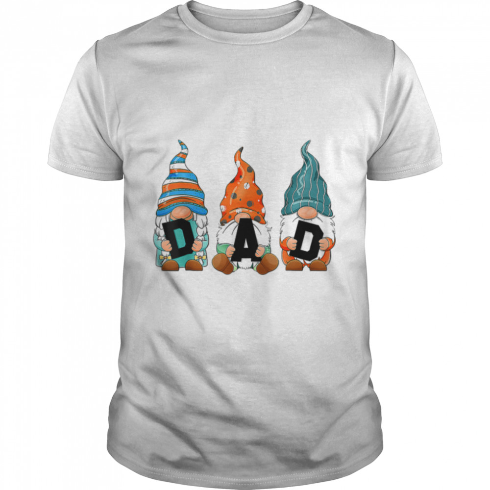 Happy Fathers Day Cute Gnomes Floral For Dad T- B0B2JR5SL2 Classic Men's T-shirt