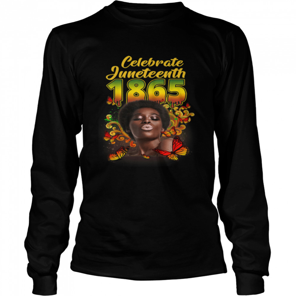 Celebrate Juneteenth Messy Bun Black Women Melanin Pride T- B0B3DPGD8M Long Sleeved T-shirt