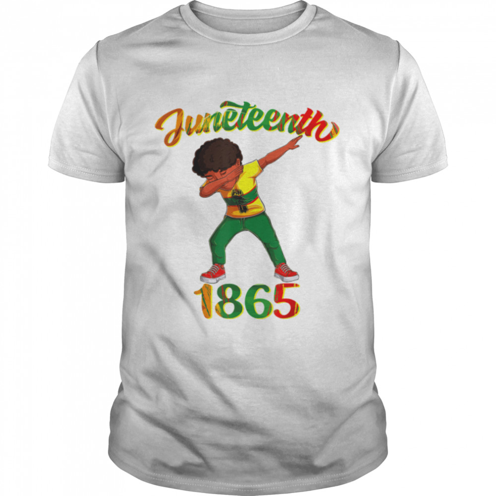 Juneteenth 1865 Dab Black Boy Brown Skin Afro American Boys T- B0B3DMRDRL Classic Men's T-shirt