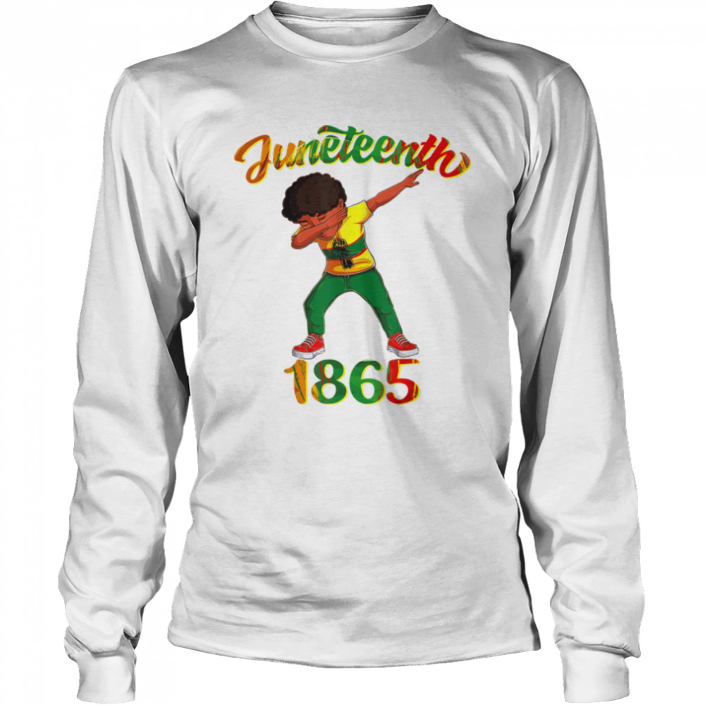 Juneteenth 1865 Dab Black Boy Brown Skin Afro American Boys T- B0B3DMRDRL Long Sleeved T-shirt