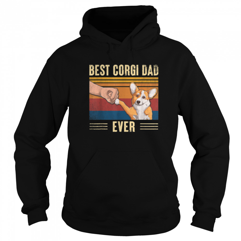 Mens Vintage Best Corgi Dad Ever Fist Bump Dog Father's Day T- B0B3DT5S3K Unisex Hoodie