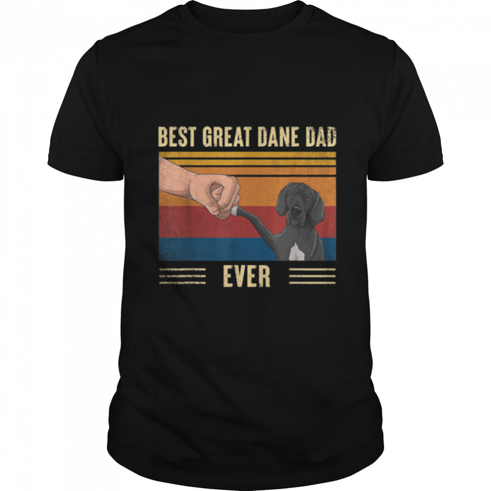 Mens Vintage Best Great Dane Dad Ever Fist Bump Dog Father's Day T- B0B3DMXZSD Classic Men's T-shirt