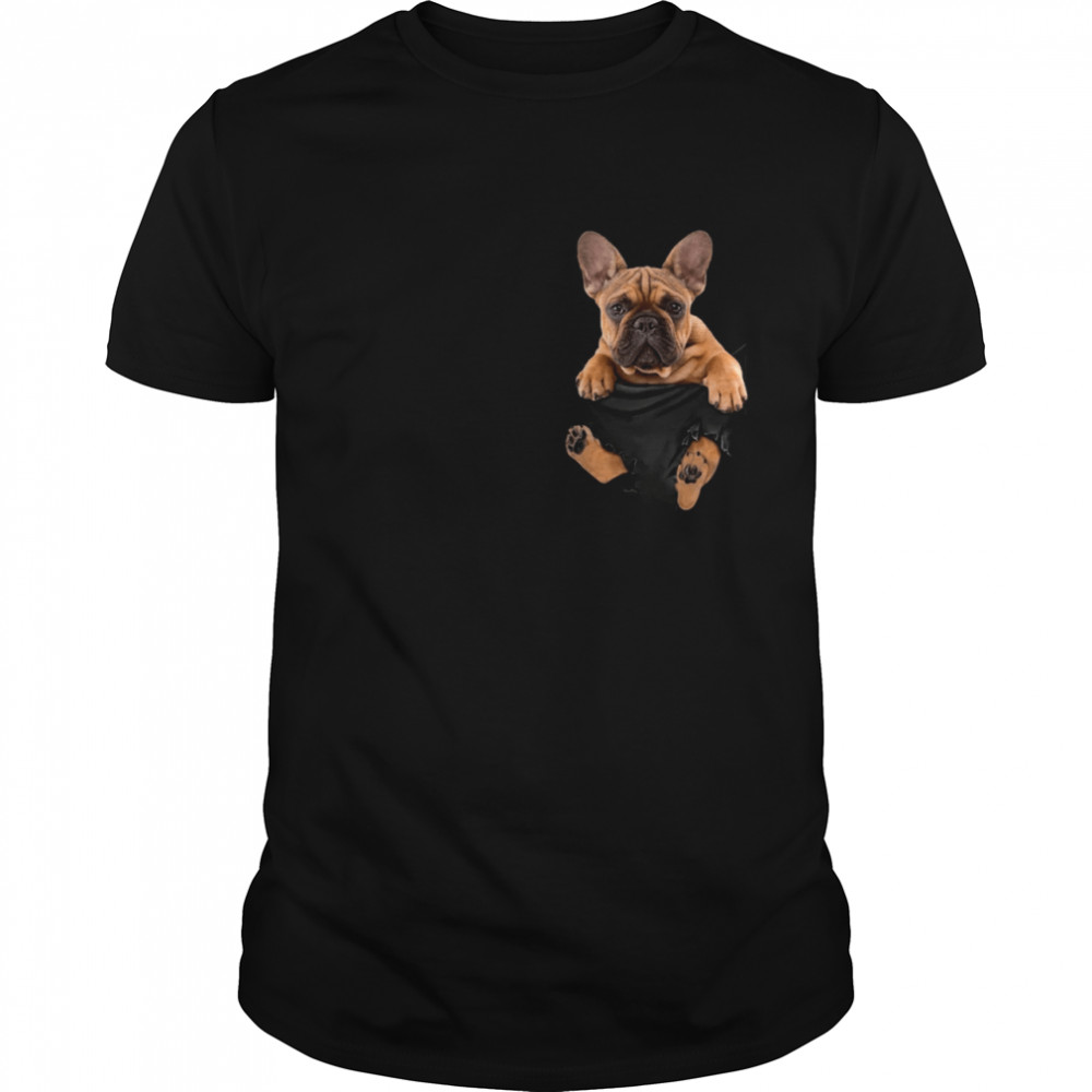 French Bulldog In a Pocket shirt Classic Men's T-shirt