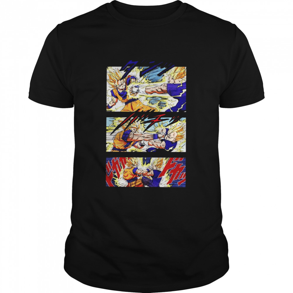 Comic Art Goku Vs Majin Vegeta Manga Page shirt Classic Men's T-shirt