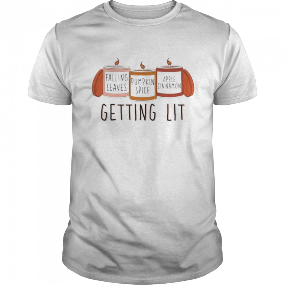 Halloween getting lit fall pumpkin shirt