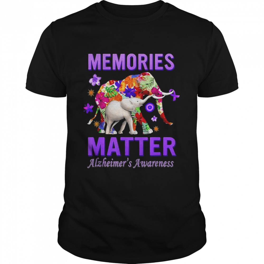 Alzheimers Memories Matter Purple Elephant Shirt