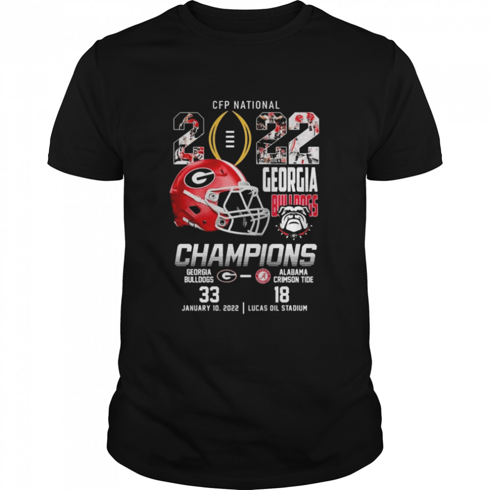 Cfp National Champions Georgia Bulldogs Alabama Crimson Tide 33 8 January 10 2022 Lucas Oil Stadium Shirt