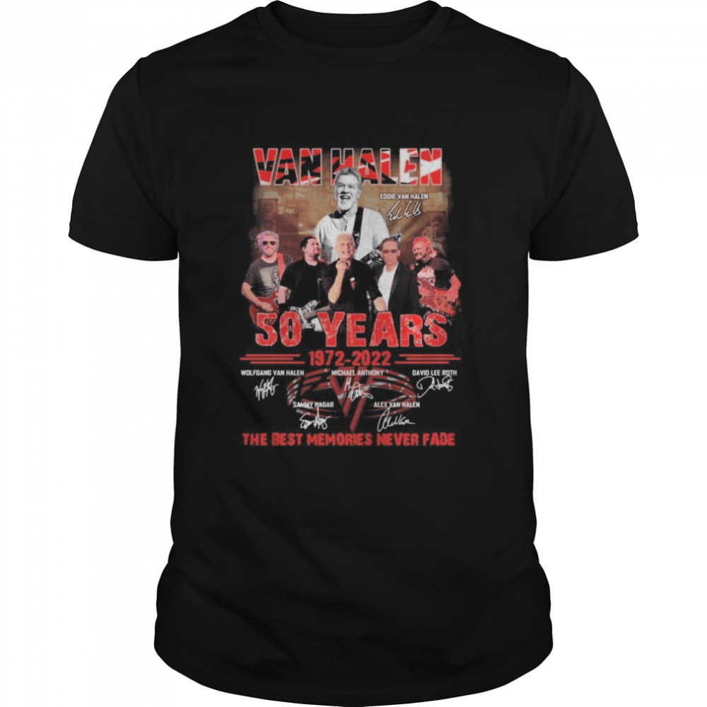 Van Halen Eddie Van Halen 50 Years 1972 2022 Signatures Thank You For The Memories Shirt