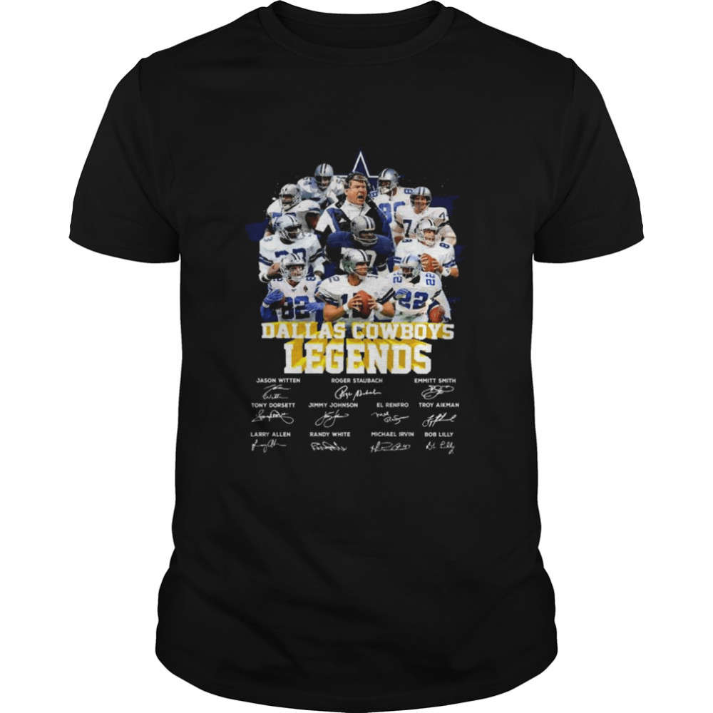 Dallas Cowboys Legends Team Baseball signatures 2022 shirt