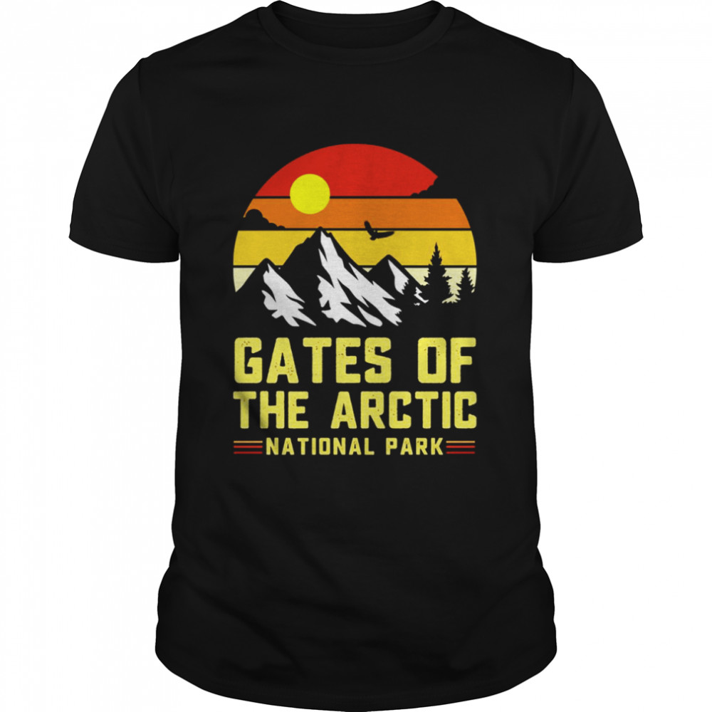 Gates Of Arctic National Park Vintage Retro Sunset Alaska shirt