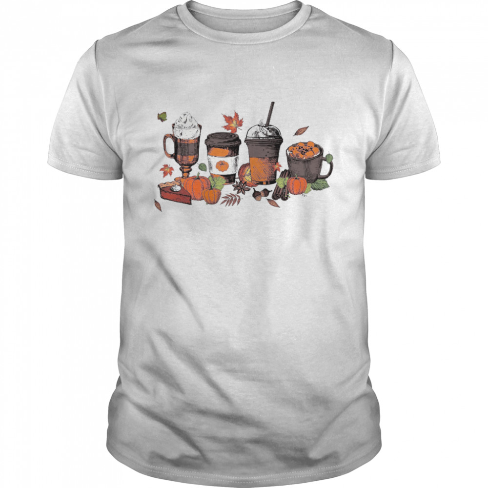 Halloween Pumpkin Latte Drink Cup Pumpkin Spice Thanksgiving shirt