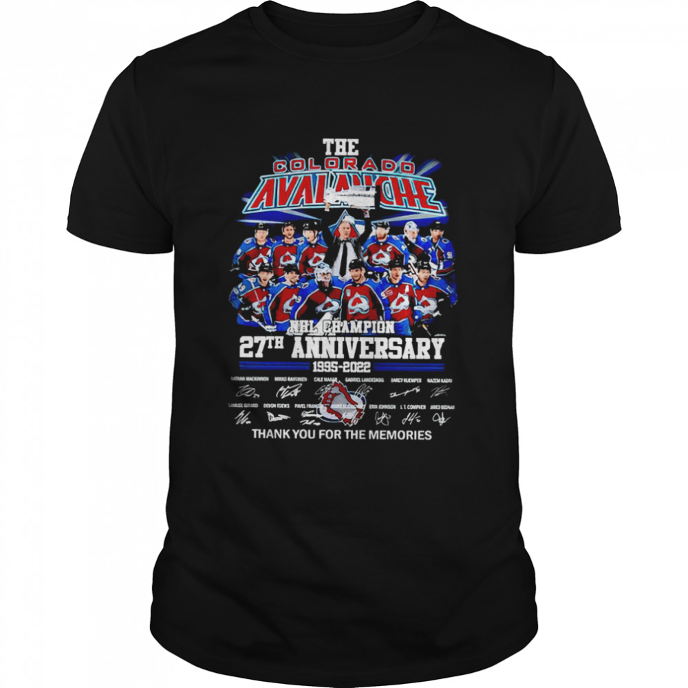 Colorado Avalanche Signatures NHL Champion 27th Anniversary shirt