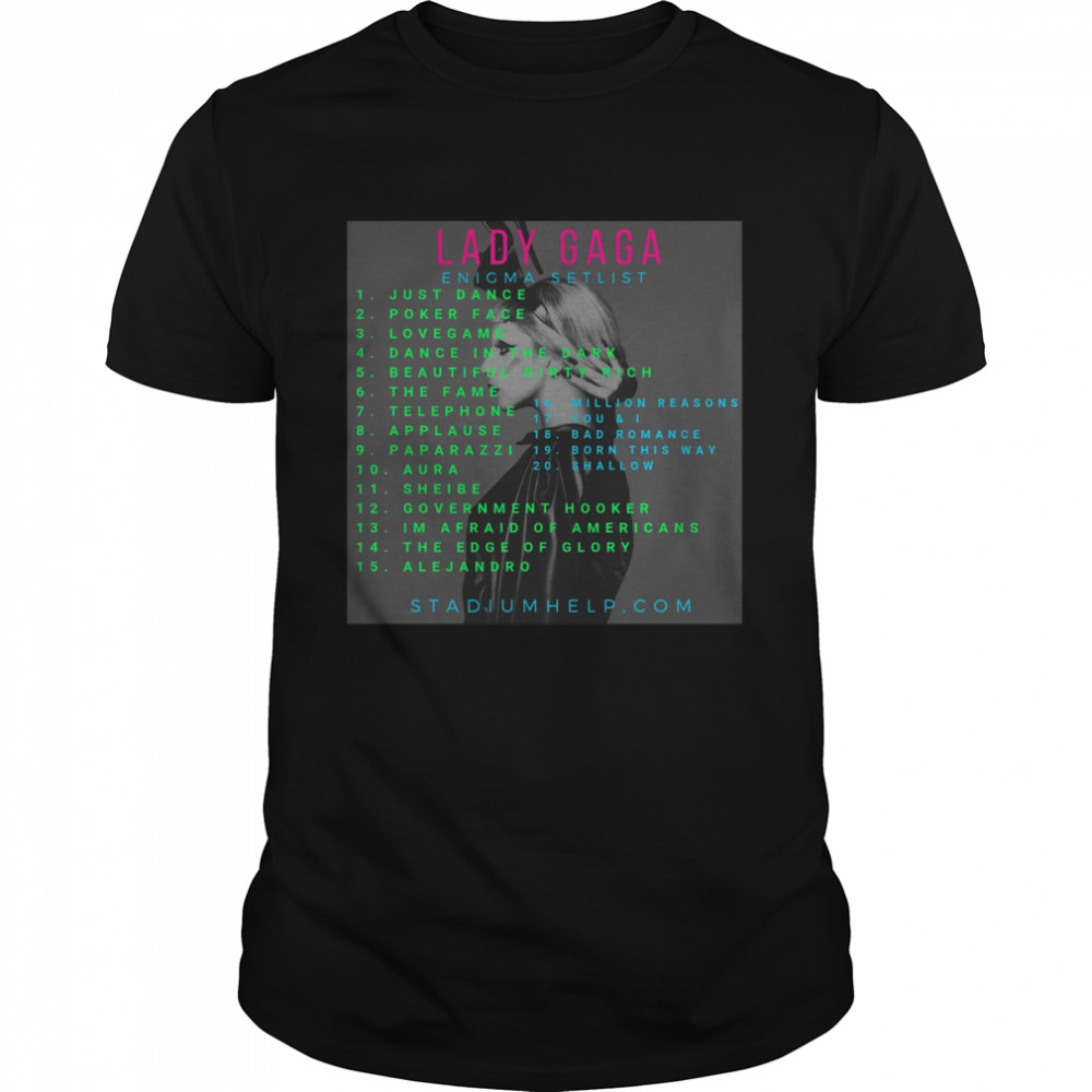 Lady Gaga Enigma Setlist shirt