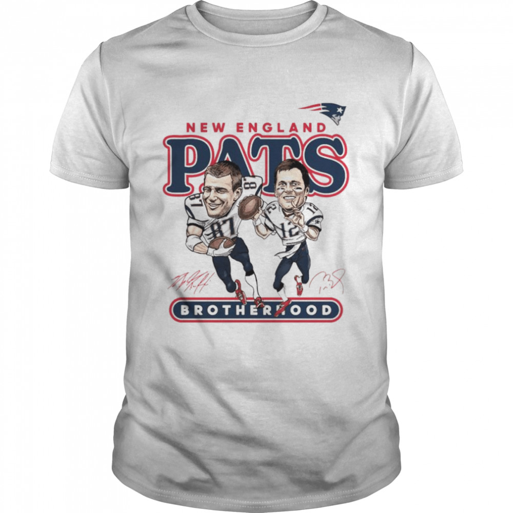 Rob Gronkowski and Tom Brady New England Patriots Brotherhood signatures shirt