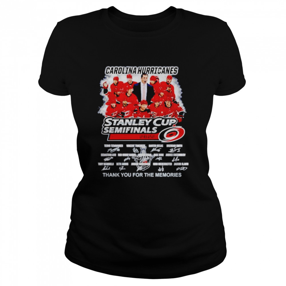 Carolina Hurricanes stanley cup semifinals 2022 thank you for the memories signatures shirt Classic Women's T-shirt