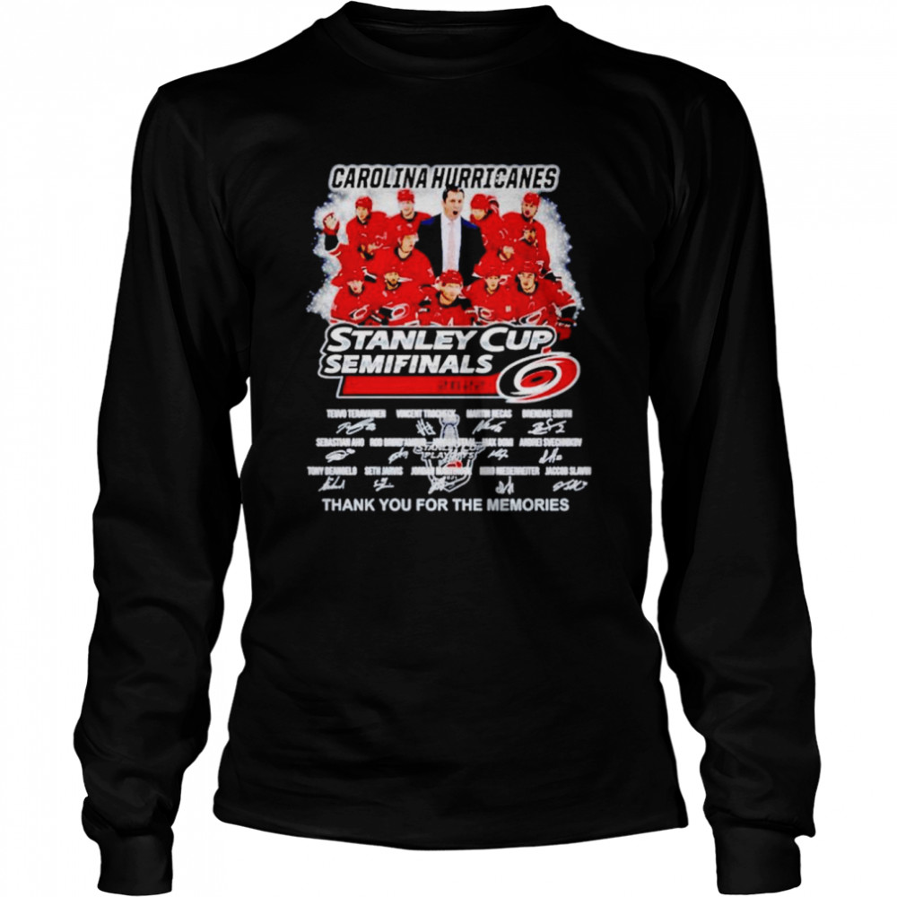 Carolina Hurricanes stanley cup semifinals 2022 thank you for the memories signatures shirt Long Sleeved T-shirt