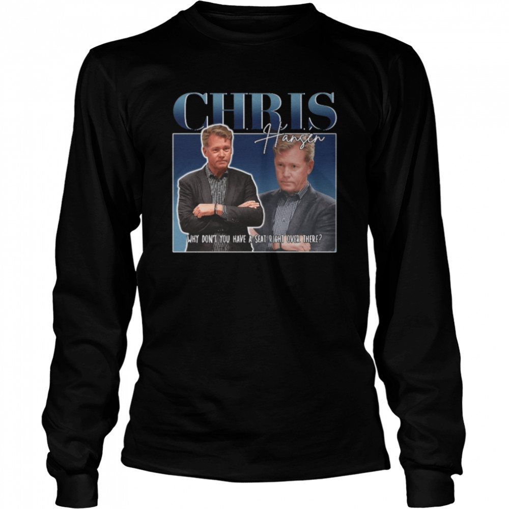 Chris Hansen 90s Bootleg Retro Illustration shirt Long Sleeved T-shirt