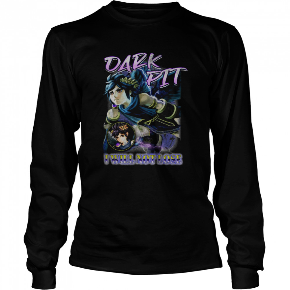 Dark Pit I Will Not Lose Smash Bros Vintage shirt Long Sleeved T-shirt